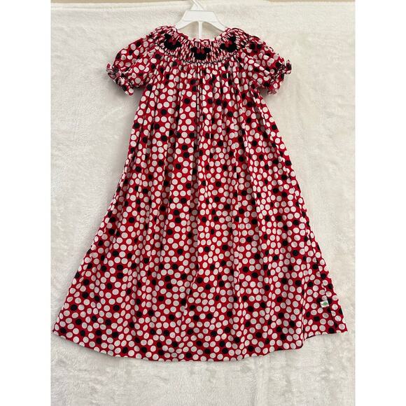 Lolly Wolly Smocked Bishop Minnie Mouse Dress 5 Disney Long - Picture 1 of 9